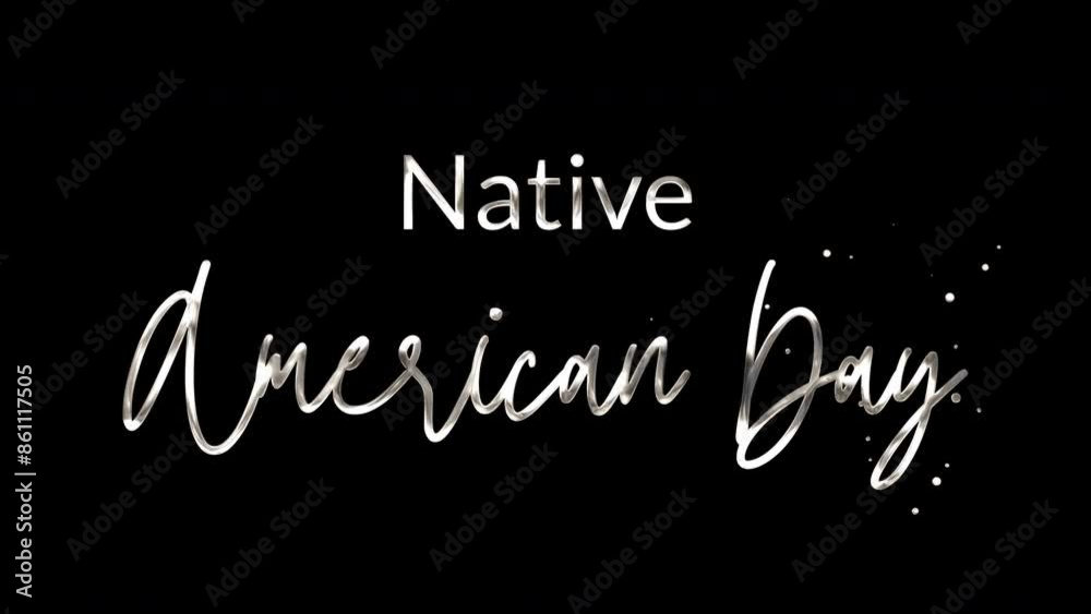 Native American Day Text Animation: Elegant 4K video with lettering ...
