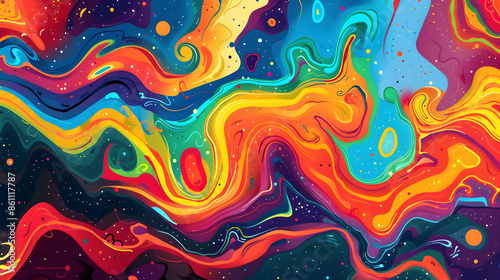 bright retro psychedelic abstract background