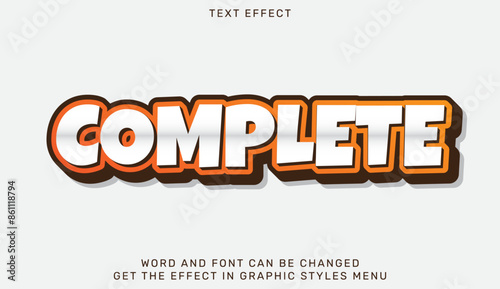 Complete text effect template in 3d design