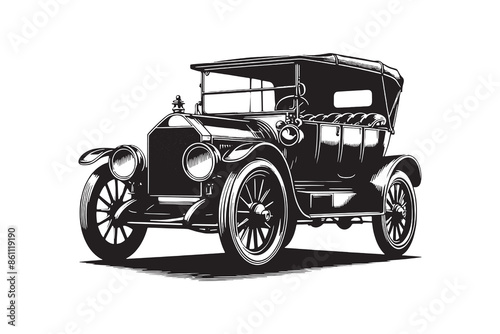 Vintage, Modern Car silhouette Illustration Artwork