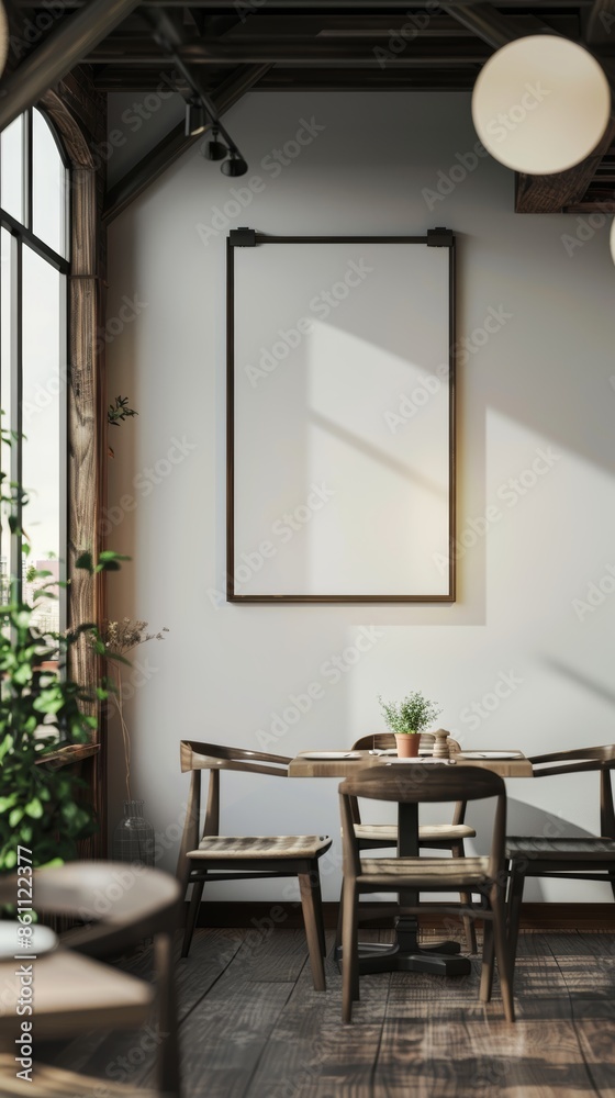 Fototapeta premium Restaurant Interior Poster Mockup Generative AI