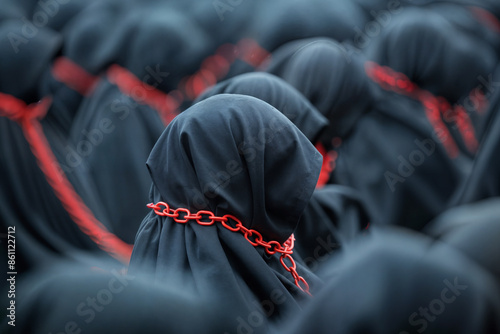 Solemn Women in Black Gather for Mournful Ashura Ceremony in Istanbul,Remembering Imam Husayn's photo
