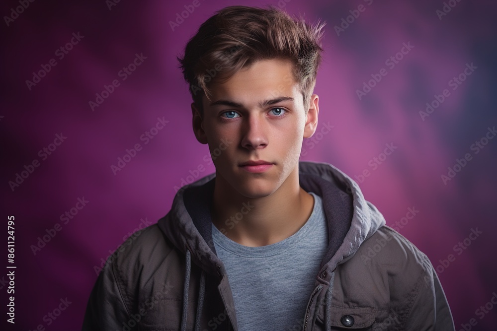 A young man with a hooded jacket A young man with a hooded jacket