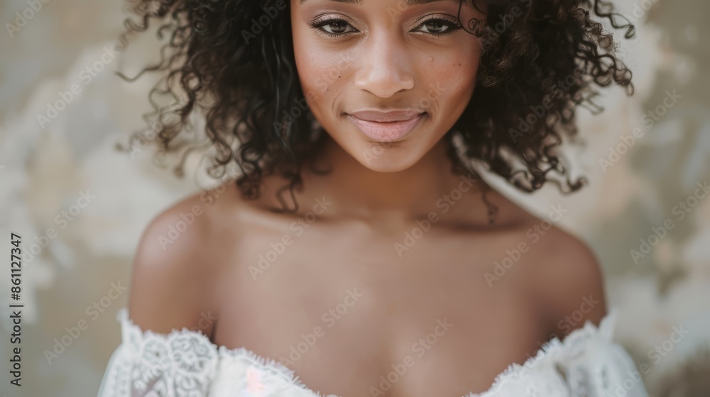 Romantic Wedding Portrait in Soft Neutral Tones Generative AI Romantic Wedding Portrait in Soft Neutral Tones Generative AI