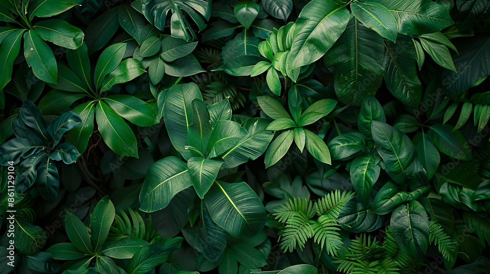 Tropical Green Leaves Background Tropical Green Leaves Background