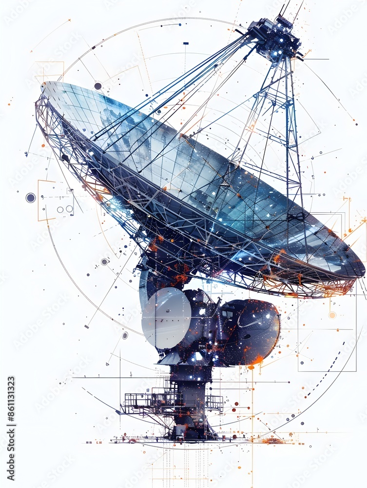 Infographic of Satellite Dish Component Manufacturer on Minimal White Background