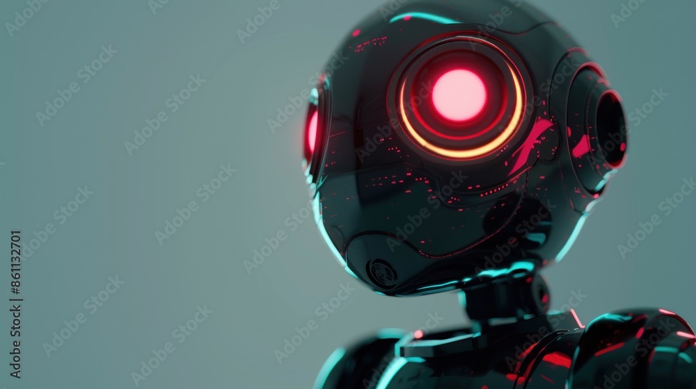 3D rendering of droid robot AI research. and cyborg development for people's future Digital data mining design 3D rendering of droid robot AI research. and cyborg development for people's future Digital data mining design