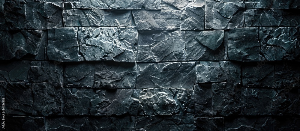 Dark Stone wall background texture with Lighting from above side. Copy space image. Place for adding text and design Dark Stone wall background texture with Lighting from above side. Copy space image. Place for adding text and design