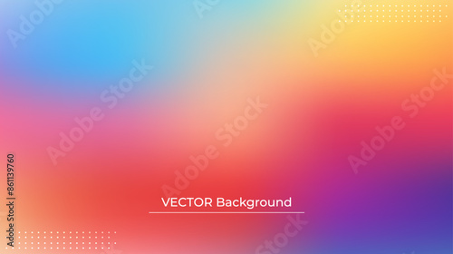 Wallpaper Mural Smooth and blurry colorful gradient mesh background. Modern bright rainbow colors. Easy editable soft colored vector banner template. Premium quality Torontodigital.ca