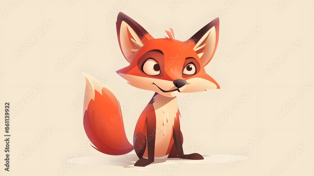 Cute fox cartoon. Cute fox cartoon.
