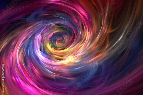 Digital generated image of multi coloured oval shape starting being turbulent. © Straxer