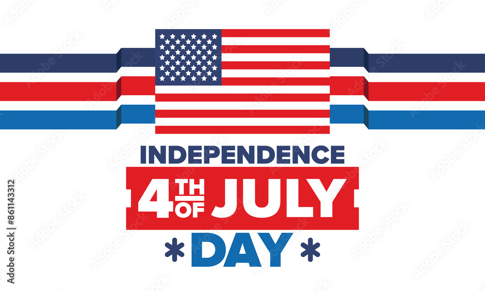 Independence Day in United States of America. The Fourth of July. Happy national holiday, celebrated annual in July 4. American flag. Country freedom day. Patriotic event design. Vector poster Independence Day in United States of America. The Fourth of July. Happy national holiday, celebrated annual in July 4. American flag. Country freedom day. Patriotic event design. Vector poster
