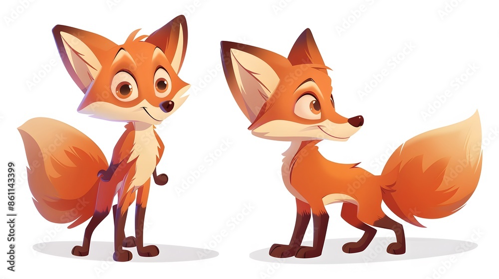 Obraz premium Cute fox cartoon. 