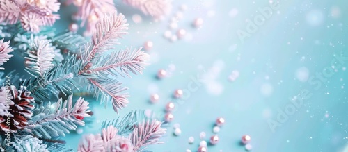 Christmas frame pastel background  Christmas  Design. Copy space image. Place for adding text and design