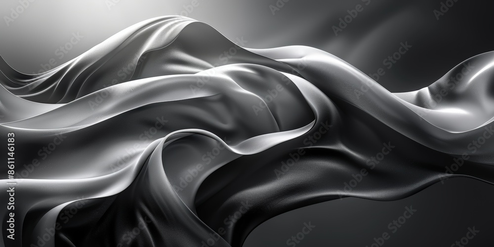 Abstract Black and White Fabric Waves Abstract Black and White Fabric Waves