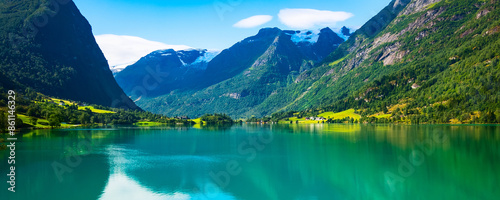 Norway Nordfjord panorama and mountain landscape