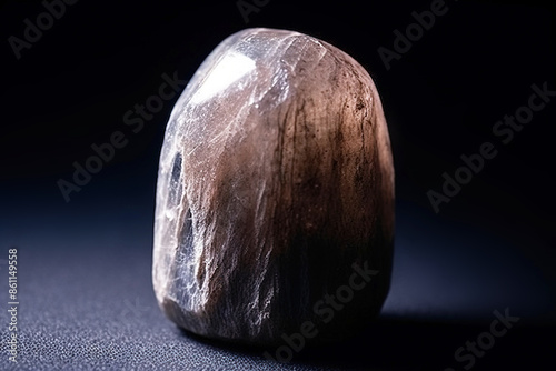 Poudretteite is a rare precious natural stone on a black background. AI generated. Header banner mockup with space. photo