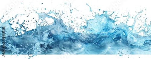 Blue water splashing and creating abstract shapes. © Eddy Drmwn