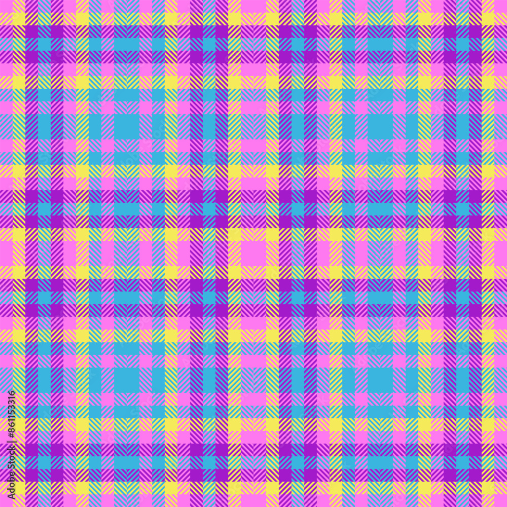 Mid seamless background texture, feminine vector plaid textile. Panel pattern tartan fabric check in magenta and cyan colors. Mid seamless background texture, feminine vector plaid textile. Panel pattern tartan fabric check in magenta and cyan colors.