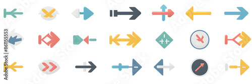 Diverse Collection of Arrow Icons for Versatile Graphic Applications