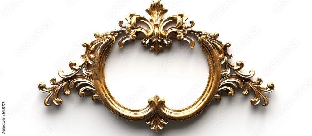 Old wood, gilded frame isolated on white. Copy space image. Place for adding text and design Old wood, gilded frame isolated on white. Copy space image. Place for adding text and design