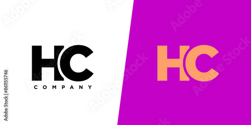 Letter H and C, HC logo design template. Minimal monogram initial based logotype.