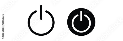 Power icon set illustration. Power switch sign and symbol