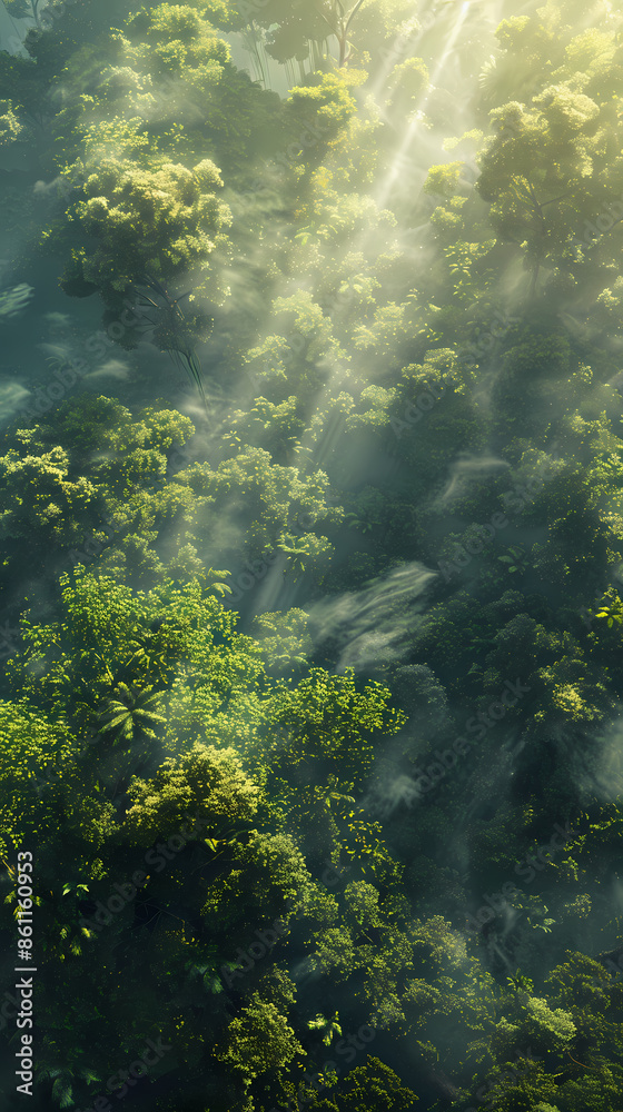 Aerial view of dense tropical forest Aerial view of dense tropical forest