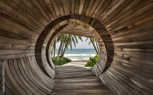 wooden bridge over the sea