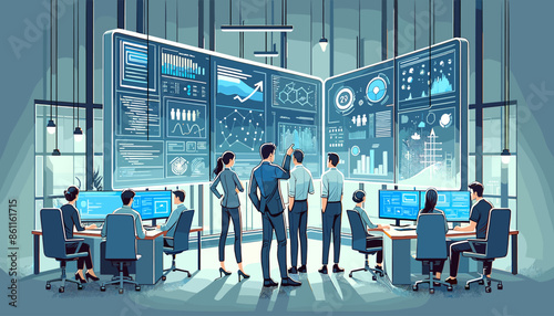 Concept vector illustration of business situation.	
