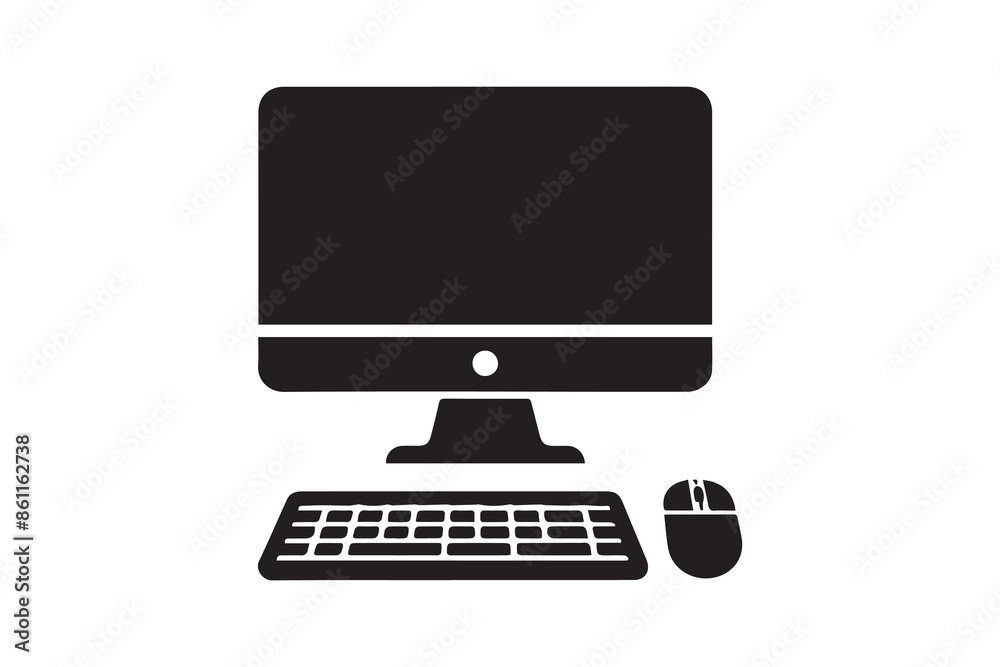 Fototapeta premium Computer, Laptop Icon silhouette Vector Illustration Artwork