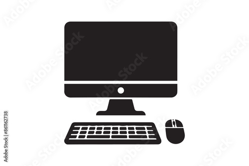 Computer, Laptop Icon silhouette Vector Illustration Artwork