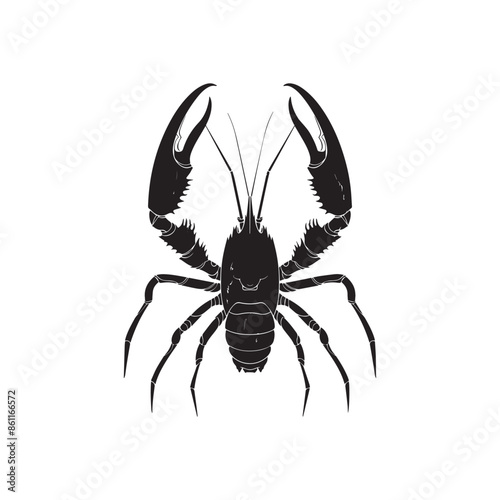 Weaver Crustacean silhouette black and white (Lobster)