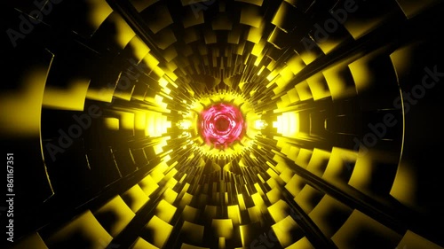Animated metal tube wireframe, abstract background