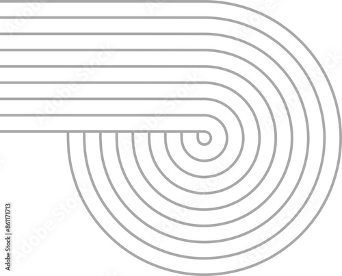 Abstract linear geometric shape. Contemporary mid century line art design series.