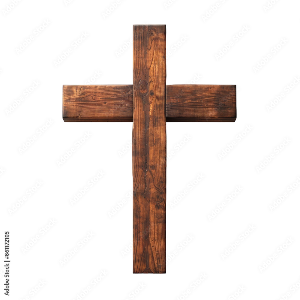 Wooden cross with natural grain, isolated on white background. Wooden cross with natural grain, isolated on white background.