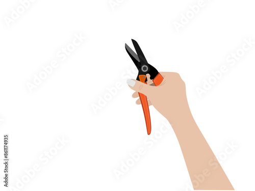 Pruning shears on a white background.