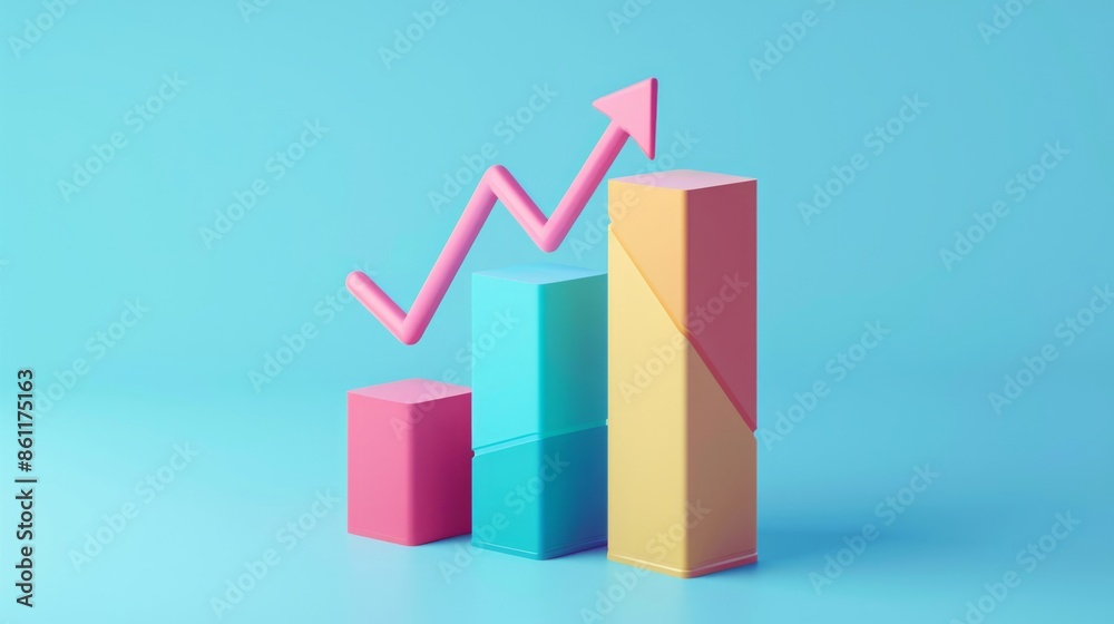 Background of Business Theme. Graph Chart in Pastel Color Background of Business Theme. Graph Chart in Pastel Color
