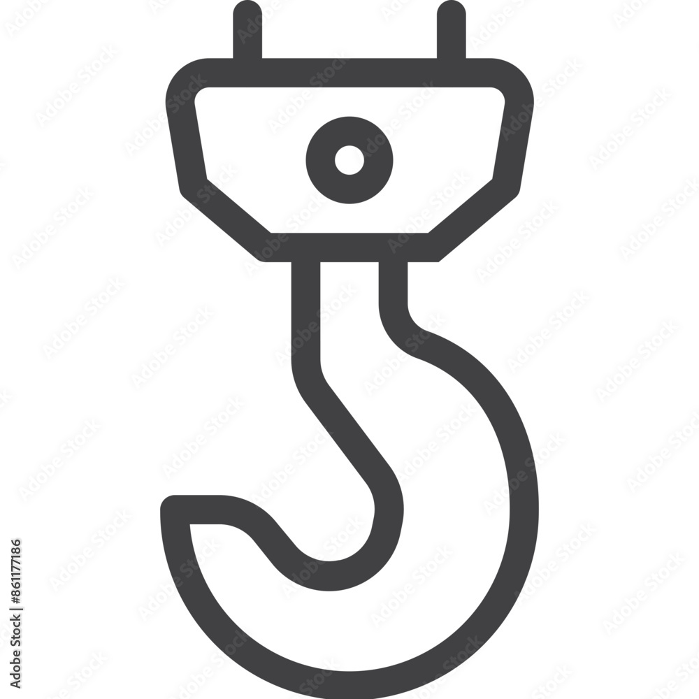 Crane hook outline icon on transparency background Crane hook outline icon on transparency background
