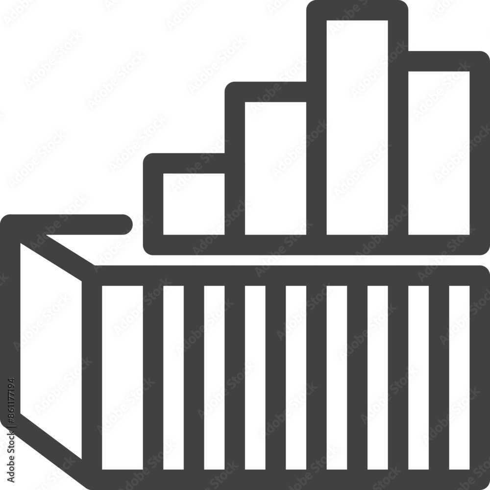 Growth trading chart outline icon on transparency background Growth trading chart outline icon on transparency background