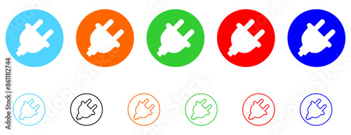plug socket connect, disconnect icon for apps and websites