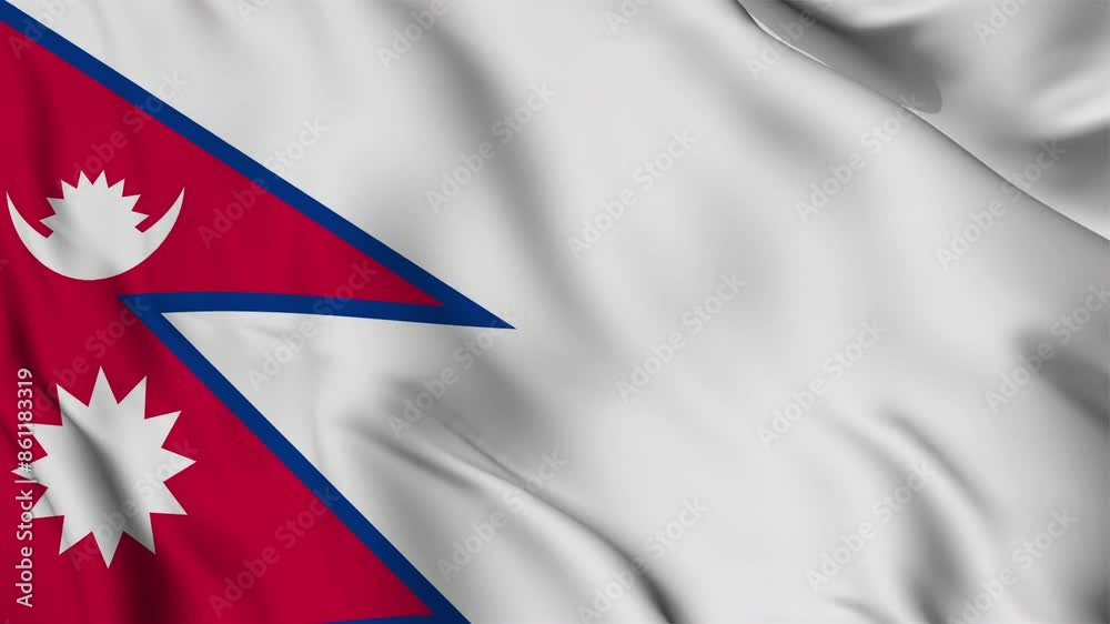 A beautiful view of the Nepal flag video. 3d flag-waving video. 4K A beautiful view of the Nepal flag video. 3d flag-waving video. 4K
