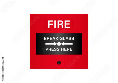 Emergency Fire Alarm System. Vector Illustration Isolated on White Background. 