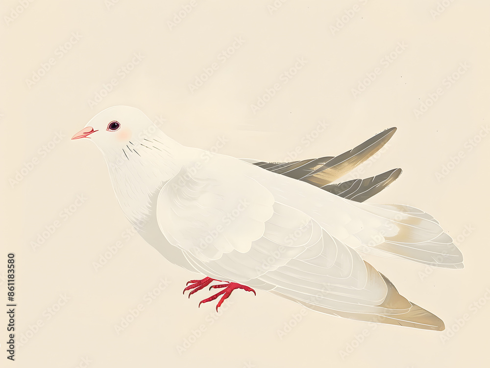 Obraz premium dove in fine art paint style. Isolated 2d vector illustration