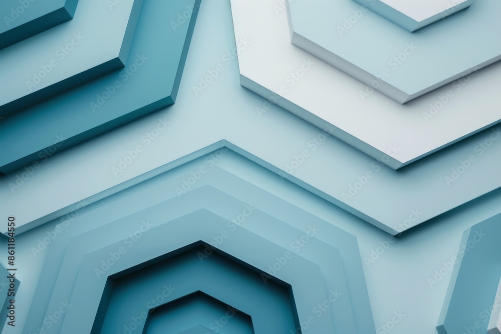 Obraz premium Abstract Blue and White Geometric Background