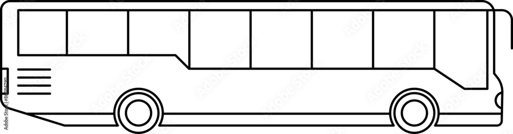 Bus Line Icon. Transportation symbol. Bus side view. School Bus, City transport. Double decker, intercity, Bus tour transport line icon. Transportation vehicle sign. Vector illustration. Bus Line Icon. Transportation symbol. Bus side view. School Bus, City transport. Double decker, intercity, Bus tour transport line icon. Transportation vehicle sign. Vector illustration.