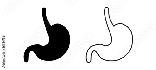 Stomach black silhouette vector icon on white background.