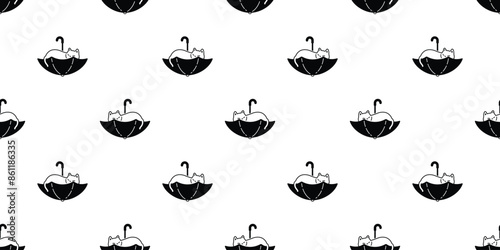 cat seamless pattern umbrella sleeping kitten calico neko vector pet cartoon doodle tile background gift wrapping paper repeat wallpaper scarf isolated illustration design