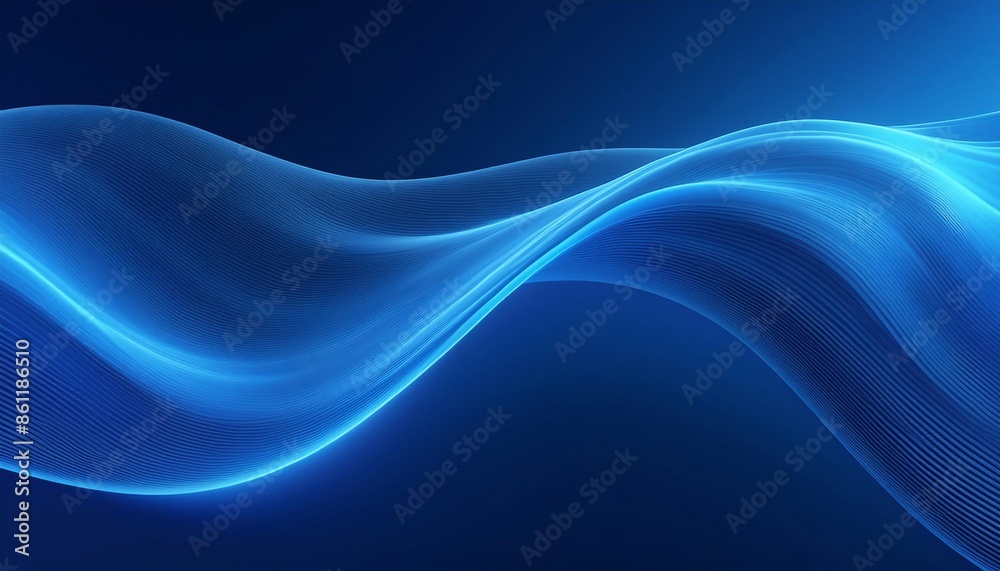 Fototapeta premium energy flow background; abstract wave shape in blue; 3d rendering
