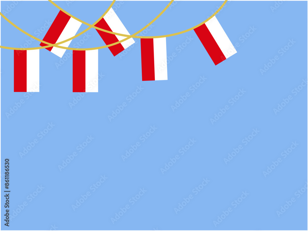 Fototapeta premium Red White Flag with Line
